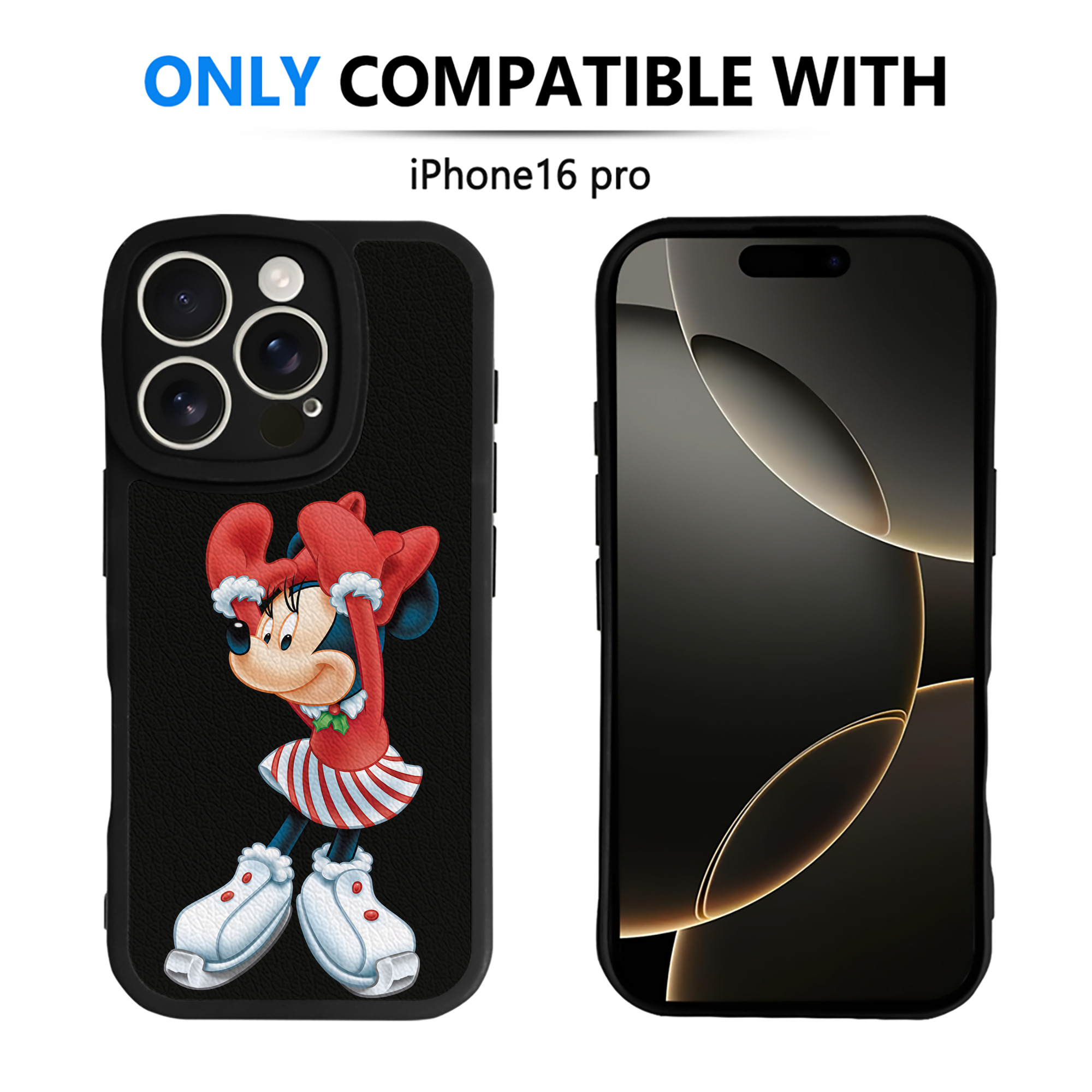（画像用） ミッキーマウス Mickey Mouse 【iPhone 16シリーズ対応】シリコンスマホケース（レザー調） 材質：シリコン